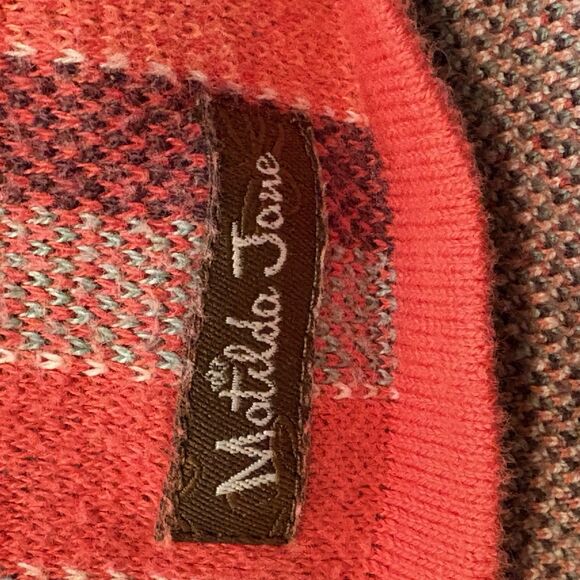 Matilda Jane Cardigan Sweater Steadfast Orange Teal Plaid Women’s Size Medium - Picture 6 of 6